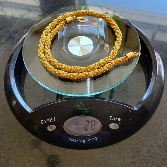 vintage gold tone mesh with gold tone balls twisted necklace - Picture 14 of 14